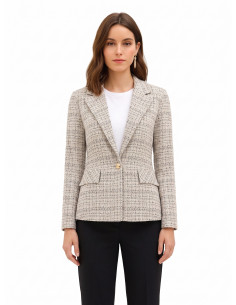 Veste blazer en tweed avec bouton logo Rinascimento