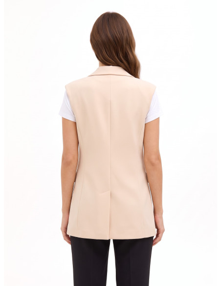 Gilet long en viscose mélangée avec bretelles Rinascimento