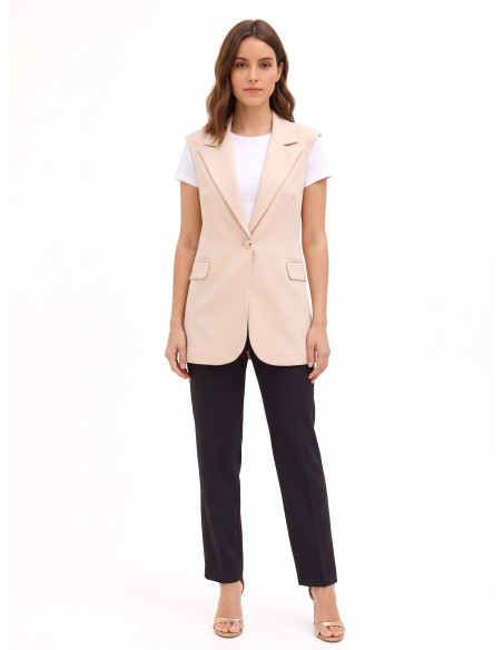 Gilet long en viscose mélangée avec bretelles Rinascimento