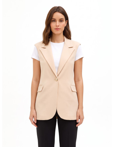 Gilet long en viscose mélangée avec bretelles Rinascimento