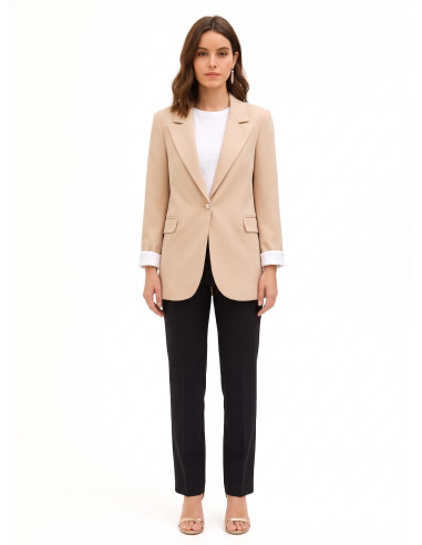 Blazer van katoenmix met revers Rinascimento