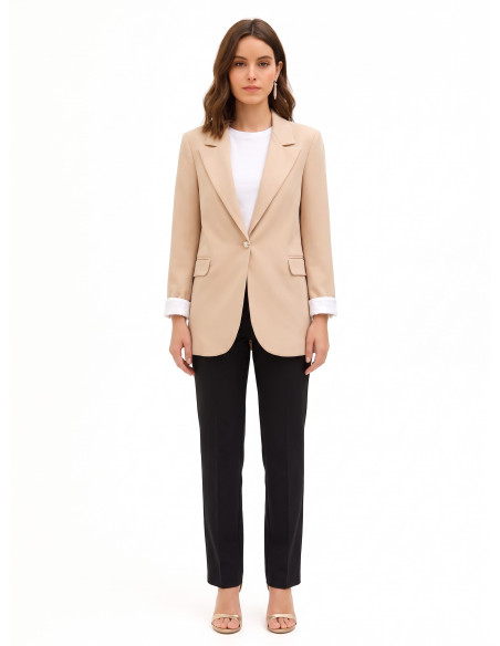 Blazer van katoenmix met revers Rinascimento