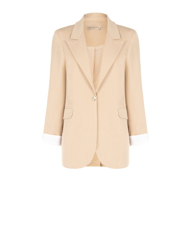Blazer van katoenmix met revers Rinascimento