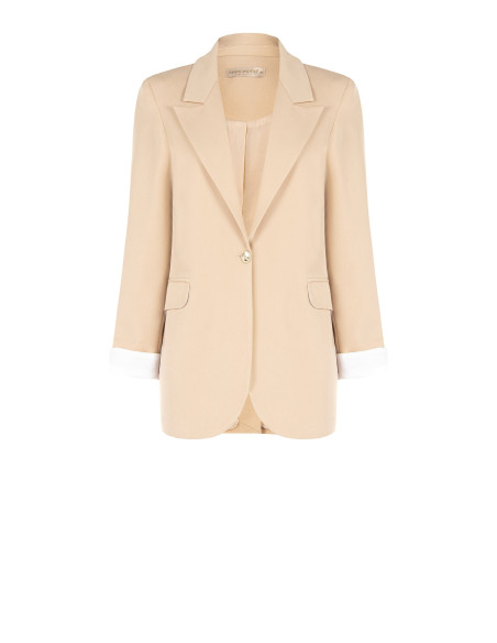 Veste blazer en mélange de coton avec revers Rinascimento