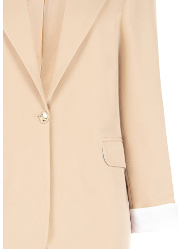 Veste blazer en mélange de coton avec revers Rinascimento
