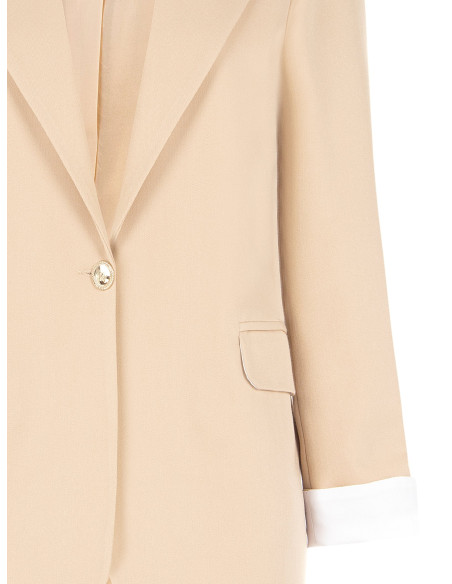 Veste blazer en mélange de coton avec revers Rinascimento