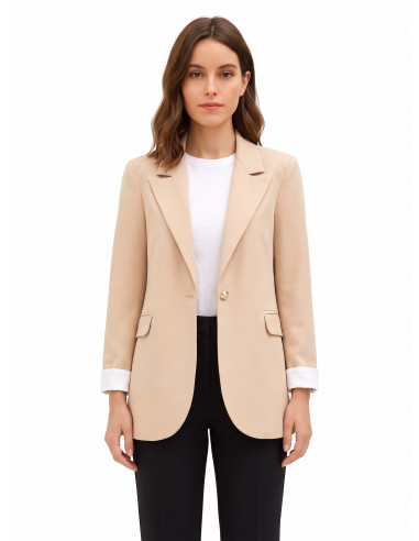 Blazer van katoenmix met revers Rinascimento