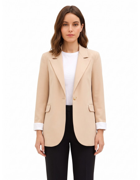 Blazer van katoenmix met revers Rinascimento