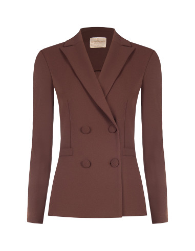 Veste blazer cintrée en crêpe scuba avec boutons assortis Rinascimento