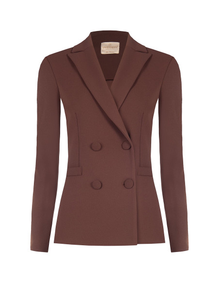 Veste blazer cintrée en crêpe scuba avec boutons assortis Rinascimento