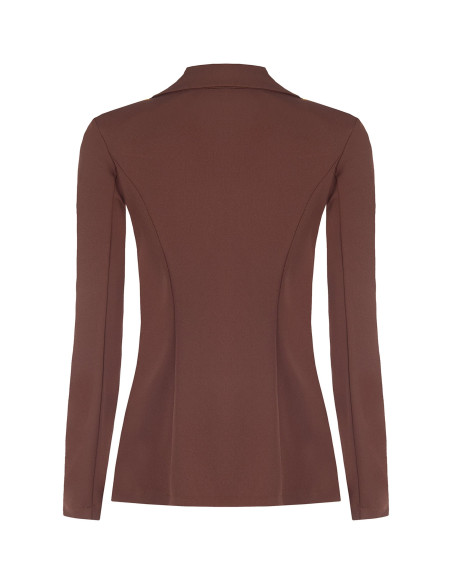 Veste blazer cintrée en crêpe scuba avec boutons assortis Rinascimento