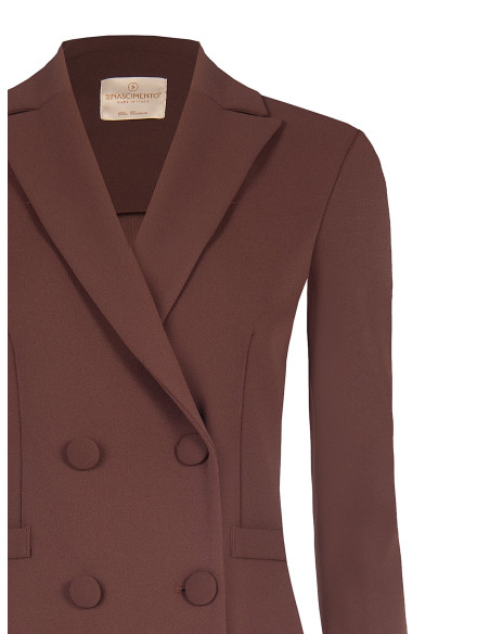 Veste blazer cintrée en crêpe scuba avec boutons assortis Rinascimento
