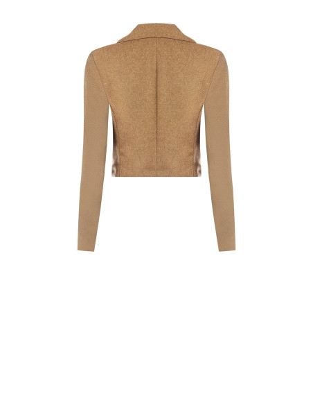 Veste blazer courte en twill mélangé de laine Rinascimento