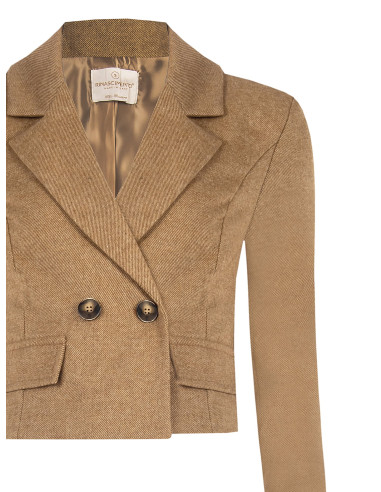Veste blazer courte en twill mélangé de laine Rinascimento