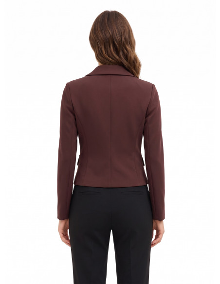 Veste blazer courte cintrée en scuba crêpe Rinascimento