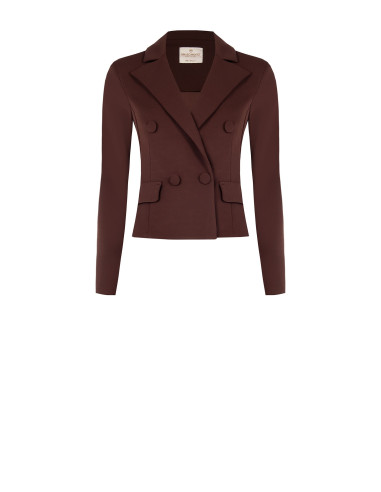 Veste blazer courte cintrée en scuba crêpe Rinascimento