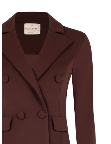 Veste blazer courte cintrée en scuba crêpe Rinascimento
