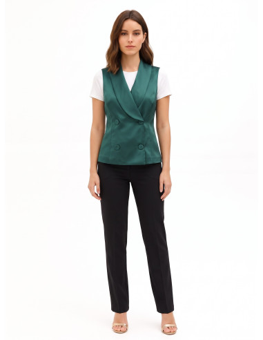 Gilet ajusté long en satin Rinascimento
