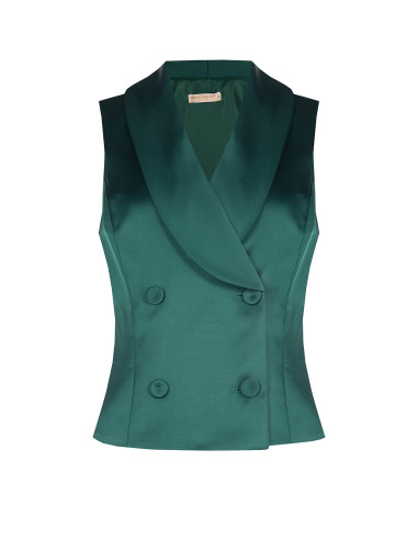 Gilet ajusté long en satin Rinascimento