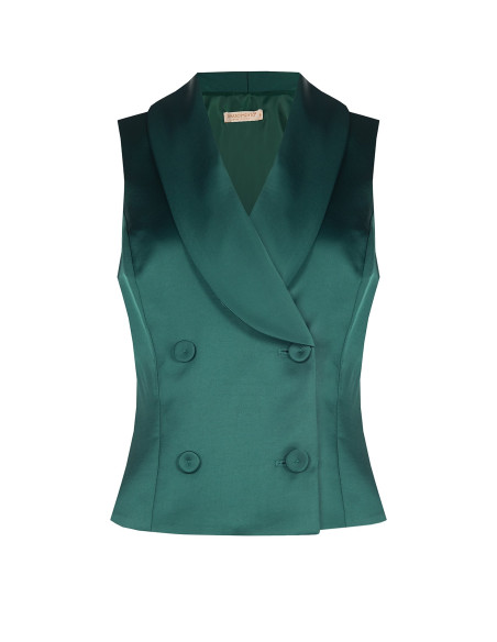 Gilet ajusté long en satin Rinascimento