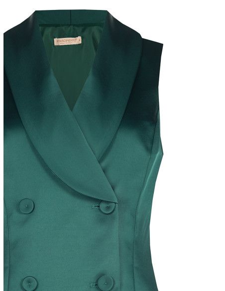 Gilet ajusté long en satin Rinascimento