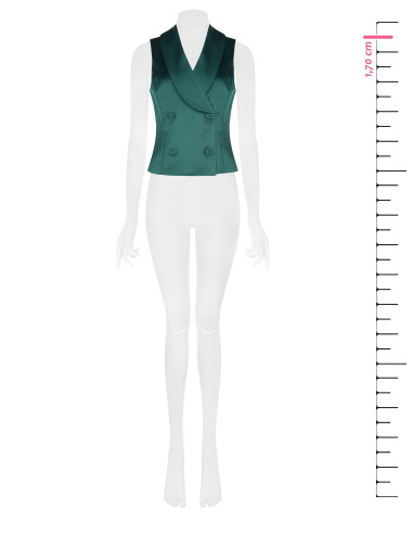 Gilet ajusté long en satin Rinascimento