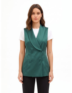 Gilet ajusté long en satin Rinascimento