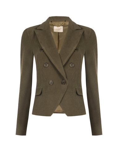 Veste blazer cintrée en velours côtelé fin Rinascimento