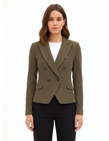 Veste blazer cintrée en velours côtelé fin Rinascimento