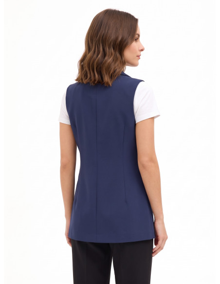 Lang en Getailleerd Vest van Technische Stof Rinascimento