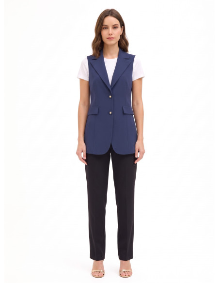 Gilet long et cintré en tissu technique Rinascimento