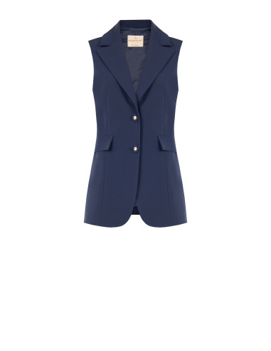 Gilet long et cintré en tissu technique Rinascimento