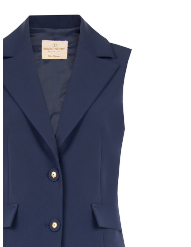 Gilet long et cintré en tissu technique Rinascimento