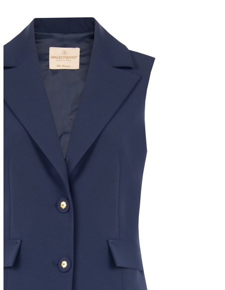 Lang en Getailleerd Vest van Technische Stof Rinascimento