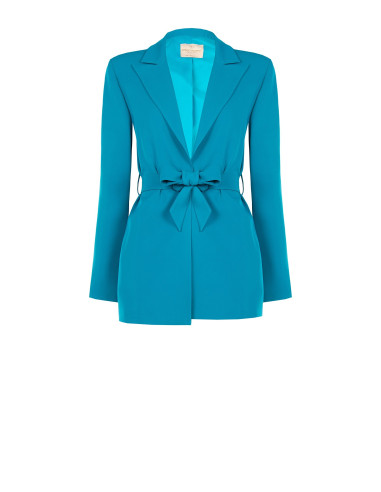 Open blazer van cadistof met bijpassende riem Rinascimento