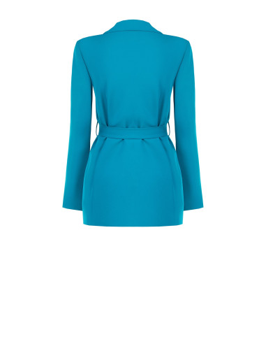 Veste blazer ouverte en tissu cadi avec ceinture assortie Rinascimento