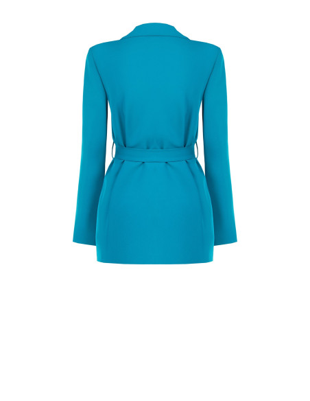 Veste blazer ouverte en tissu cadi avec ceinture assortie Rinascimento