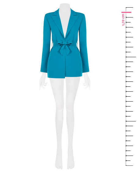 Veste blazer ouverte en tissu cadi avec ceinture assortie Rinascimento