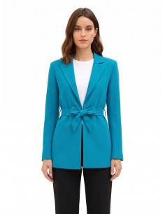 Open blazer van cadistof met bijpassende riem Rinascimento