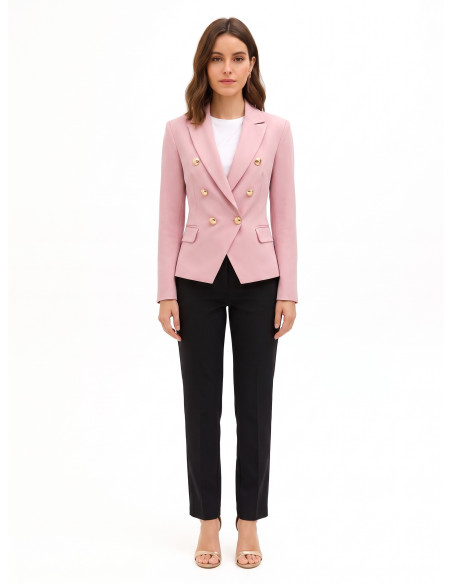Veste blazer courte cintrée en tissu technique avec boutons logo Rinascimento