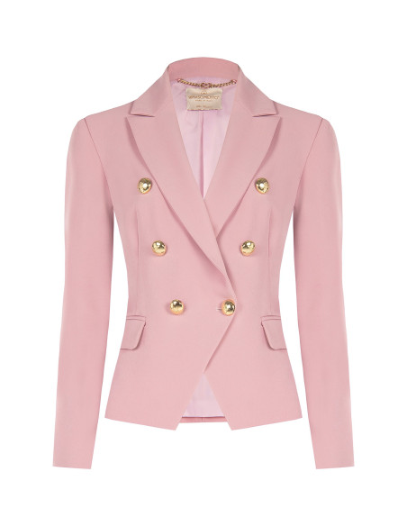 Veste blazer courte cintrée en tissu technique avec boutons logo Rinascimento