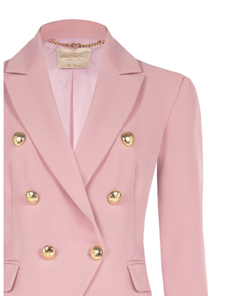 Veste blazer courte cintrée en tissu technique avec boutons logo Rinascimento