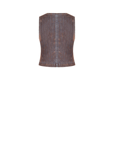Gilet en denim velours à boutons siglés Rinascimento