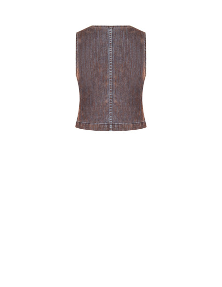 Gilet en denim velours à boutons siglés Rinascimento