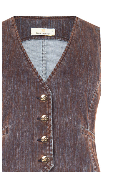 Denim gilet van corduroy met logoknopen Rinascimento