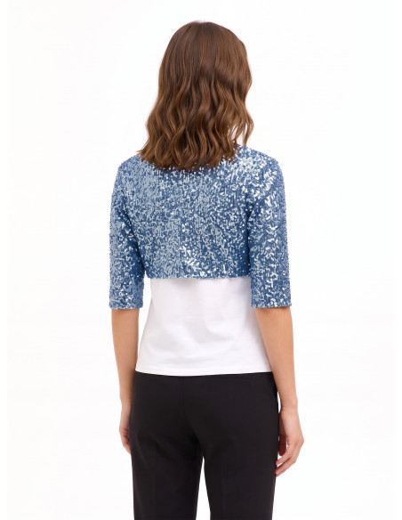 Open bolero bedekt met pailletten Rinascimento