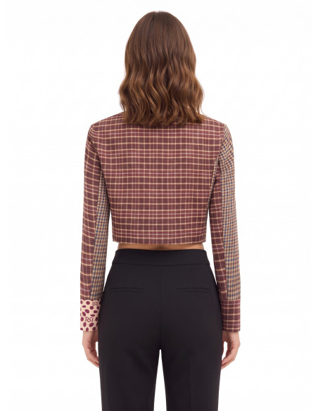 Veste courte patchwork avec nœud et épaulettes Rinascimento