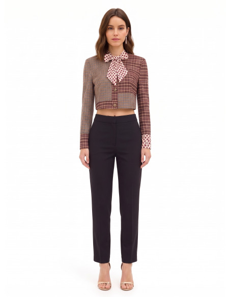 Veste courte patchwork avec nœud et épaulettes Rinascimento