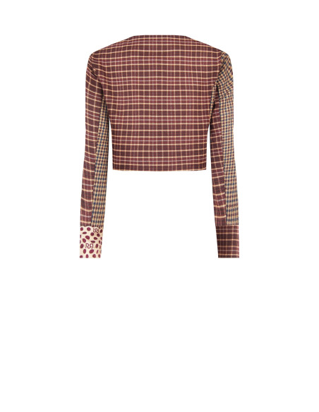 Veste courte patchwork avec nœud et épaulettes Rinascimento