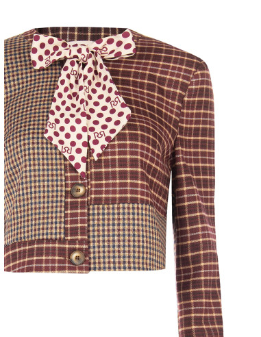 Veste courte patchwork avec nœud et épaulettes Rinascimento